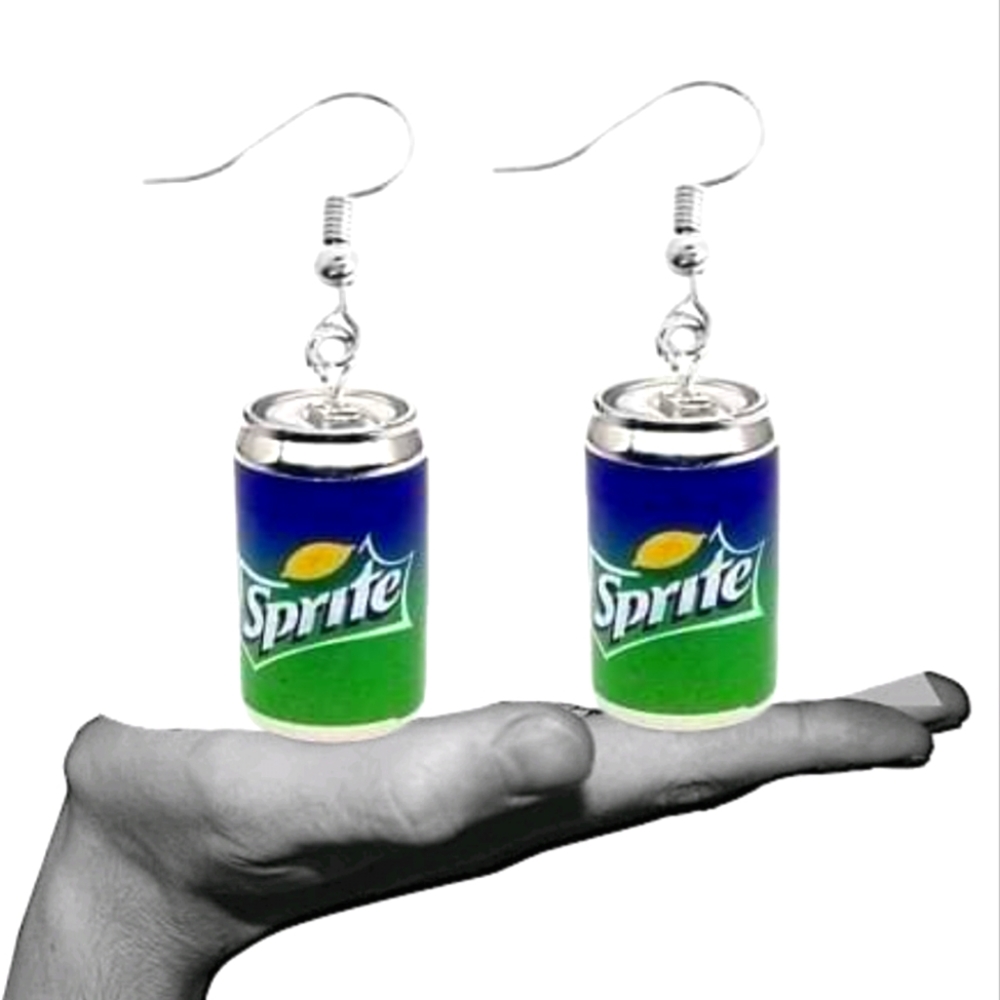 Sprite Soda Can Drop Dangle Earrings